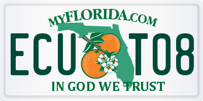 FL license plate ECUT08