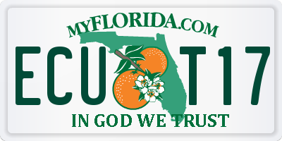 FL license plate ECUT17