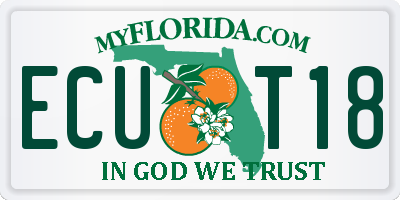 FL license plate ECUT18