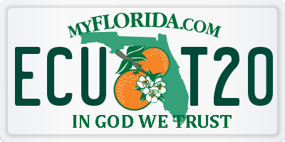 FL license plate ECUT20