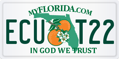 FL license plate ECUT22