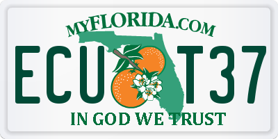 FL license plate ECUT37