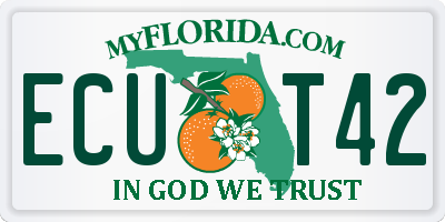 FL license plate ECUT42