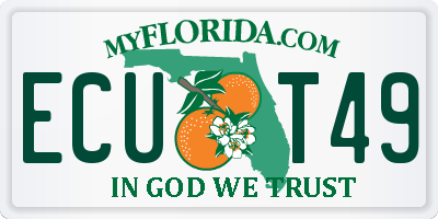 FL license plate ECUT49
