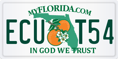 FL license plate ECUT54
