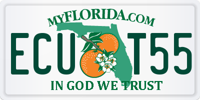 FL license plate ECUT55