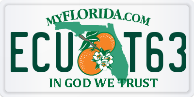 FL license plate ECUT63