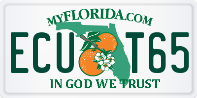 FL license plate ECUT65