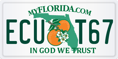 FL license plate ECUT67