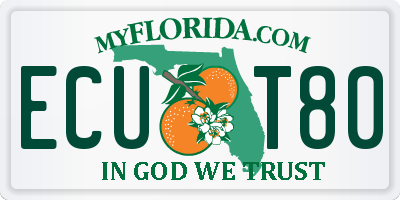 FL license plate ECUT80