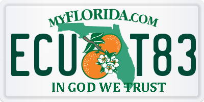 FL license plate ECUT83