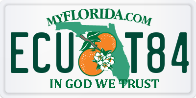 FL license plate ECUT84