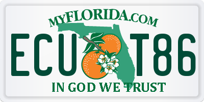 FL license plate ECUT86