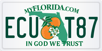 FL license plate ECUT87