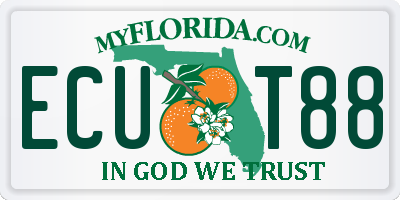 FL license plate ECUT88