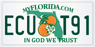 FL license plate ECUT91