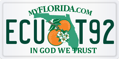FL license plate ECUT92