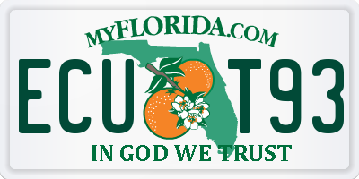 FL license plate ECUT93