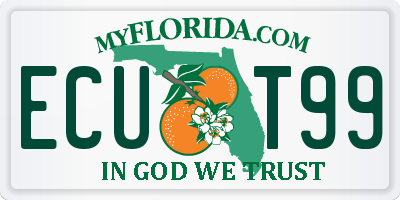 FL license plate ECUT99