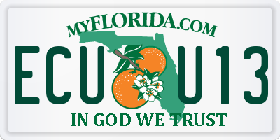 FL license plate ECUU13