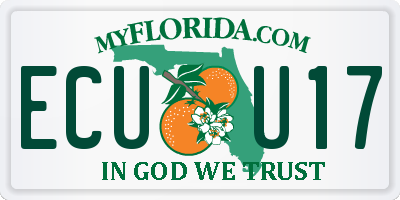 FL license plate ECUU17