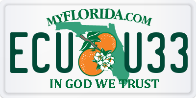 FL license plate ECUU33