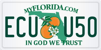 FL license plate ECUU50