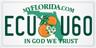 FL license plate ECUU60