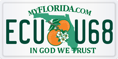 FL license plate ECUU68