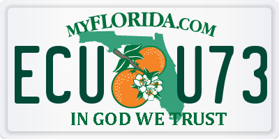 FL license plate ECUU73