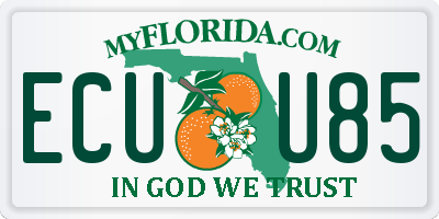 FL license plate ECUU85