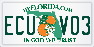 FL license plate ECUV03