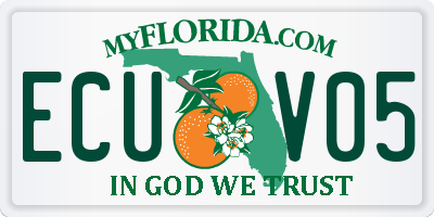 FL license plate ECUV05