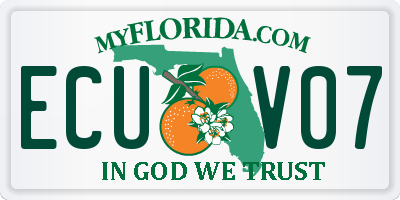 FL license plate ECUV07