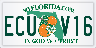FL license plate ECUV16