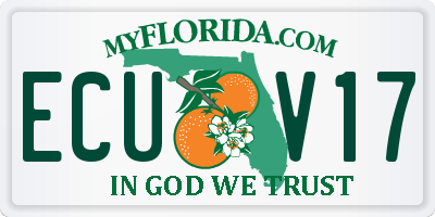 FL license plate ECUV17