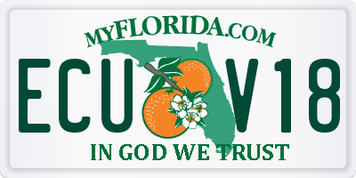 FL license plate ECUV18