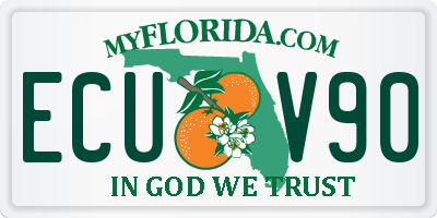 FL license plate ECUV90
