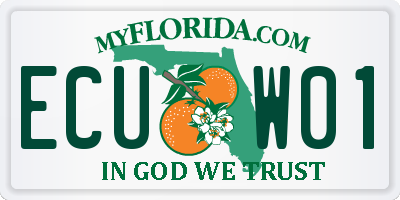 FL license plate ECUW01