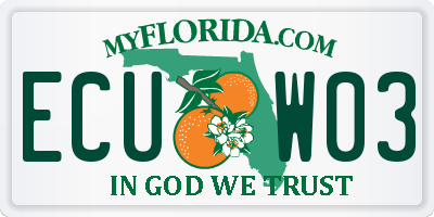 FL license plate ECUW03