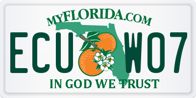 FL license plate ECUW07