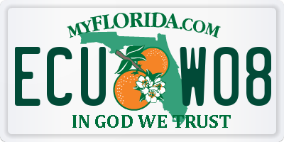FL license plate ECUW08
