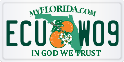 FL license plate ECUW09