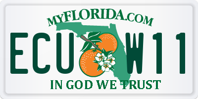 FL license plate ECUW11