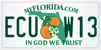 FL license plate ECUW13