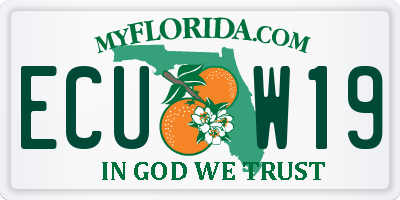 FL license plate ECUW19