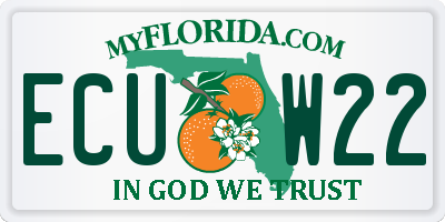 FL license plate ECUW22