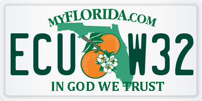 FL license plate ECUW32