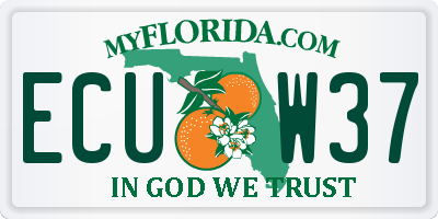 FL license plate ECUW37