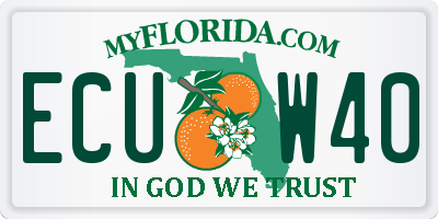 FL license plate ECUW40